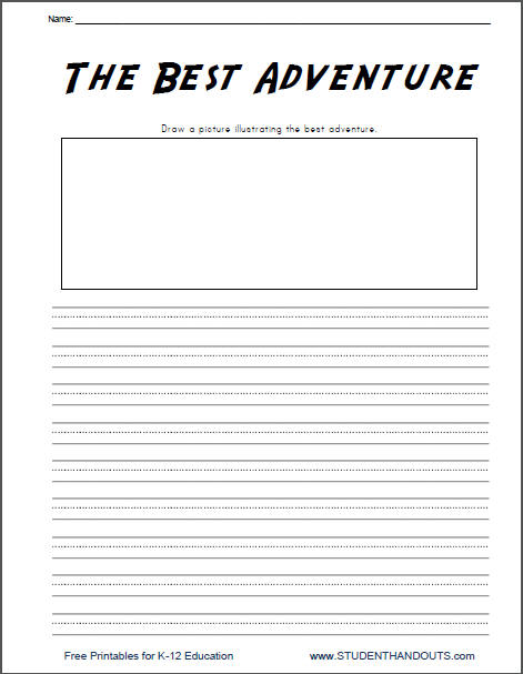 The Best Adventure K-2 Writing Prompt - Free to print (PDF file).