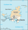 Political Map of Saint Martin and Sint Maarten in the Caribbean