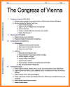 Congress of Vienna Outline Timeline for High School World History and European History