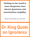 Dr. King Printable Quote on Ignorance and Stupidity