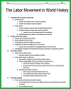 Labor Movement in World History Outline/Timeline