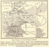 Map of the States of the German Empire: Prussia, Bavaria, Saxony, Wurttemberg, Baden, Hesse, Mecklenburg-Schwerin, Anhalt, Waldeck, Lippe, Hamburg, Bremen, Lubeck, Brunswick, Saxe-Weimar, Mecklenburg-Strelitz, Saxe-Meiningen, Saxe-Coburg-Gotha, Saxe-Altenburg, Schwarzburg-Rudolstadt, Schwarzburg-Sondershausen, Reuss-Elder Branch, Reuss-Younger Branch, Schaumburg-Lippe, and Oldenburg.  The various German principalities impeded the unification and imperialistic hopes of Germany.