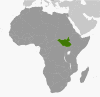 South Sudan Global Position Map