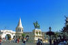 The statue of Stephen I, saint and king, in the Fisherman's Bastion terrace on the Buda side of Budapest.