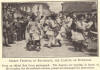 Street festival in Bucharest, the capital of Roumania (Romania).  From an official Red Cross photograph.  The dancers are wearing, in honor of the occasion, the old national costume, preserved unchanged for generations.