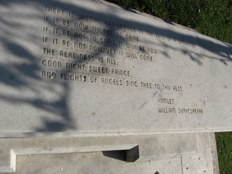 Close-up of Tyrone Power's Tombstone