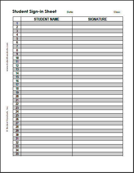 Tutoring Sign In Sheet Template from www.studenthandouts.com