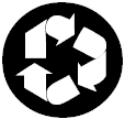 Black and white recycling symbol