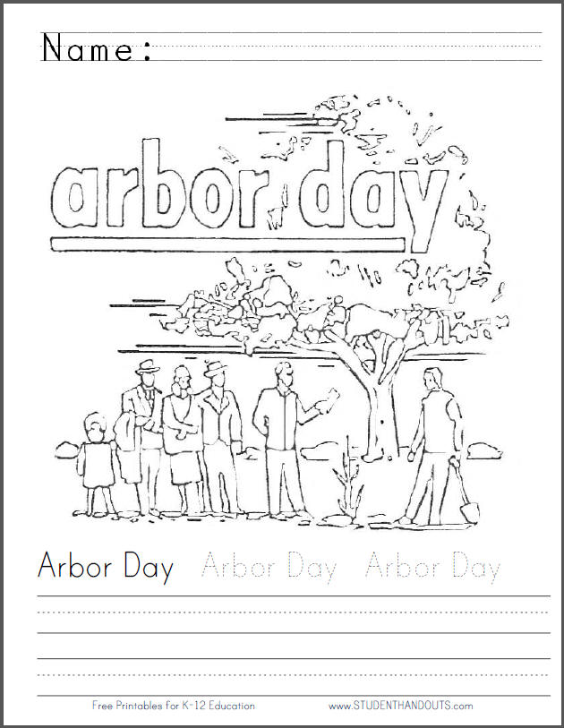 Arbor Day Coloring Sheet Student Handouts Arbor Day Coloring Sheet Student Handouts