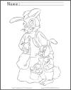 Mother and Son Bunny Rabbits Coloring Page for Kids