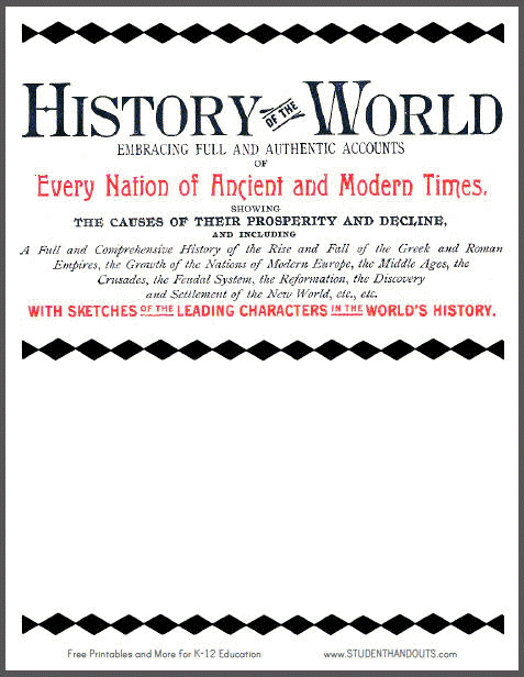 World History Binder Cover Sheet