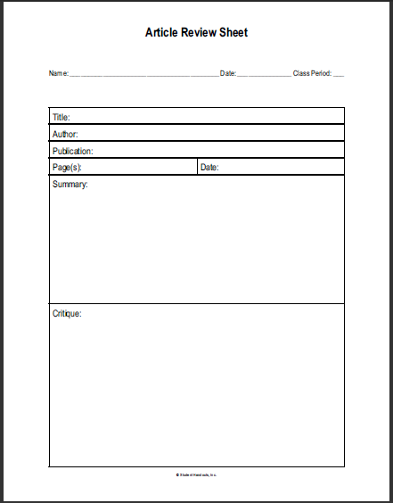 article review template doc