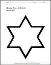 Blank Jewish Star of David Coloring Page Template