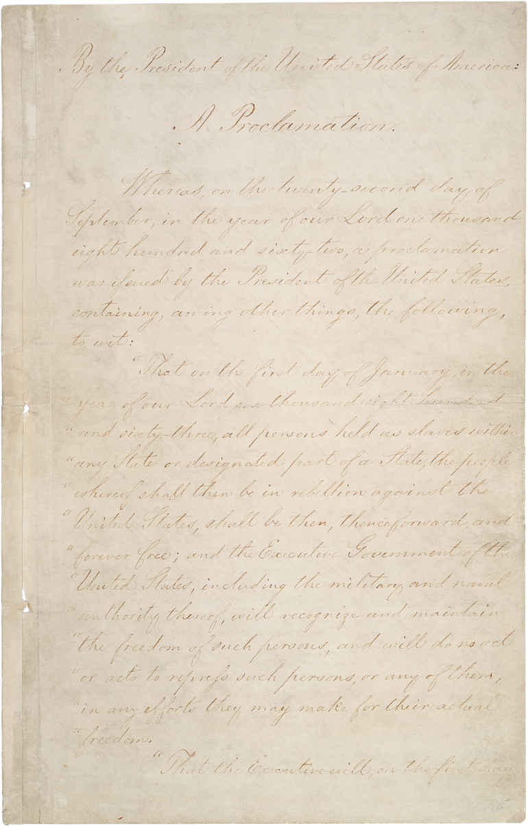 Emancipation Proclamation, 1863