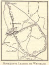 Map of the movements leading to the Battle of Waterloo.