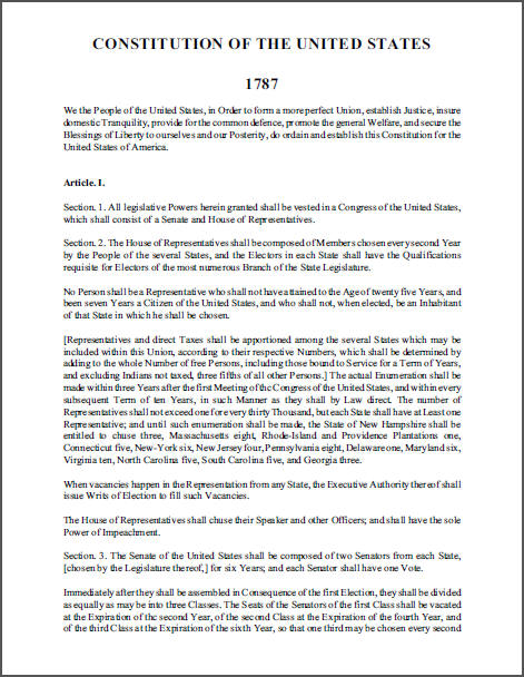 Constitution Of The United States Pdf