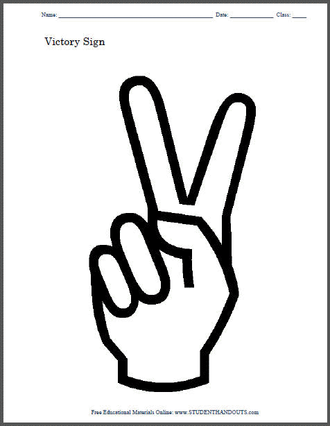Victory Sign Coloring Page