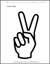 Victory and Peace Sign Coloring Page