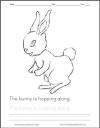 The Bunny Is Hopping Along Coloring Page for Kids