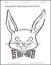 Bunny Rabbit with a Bow-Tie Coloring Sheet for Kids