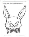 Bunny Rabbit with a Bow-Tie Coloring Sheet for Kids