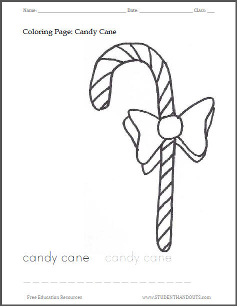 Candy Cane Coloring Page