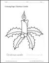 Christmas Candle Coloring Sheet for Kids
