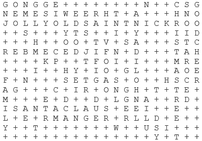 Christmas Word Search Puzzle Answer Key