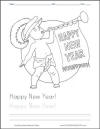 Happy New Year Coloring Page