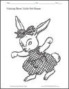Little Girl Bunny Coloring Page for Kids in the Spring Season