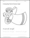 Musical Christmas Angel Coloring Sheet