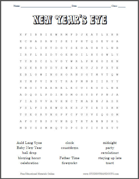 new-year-s-eve-word-search-puzzle-student-handouts