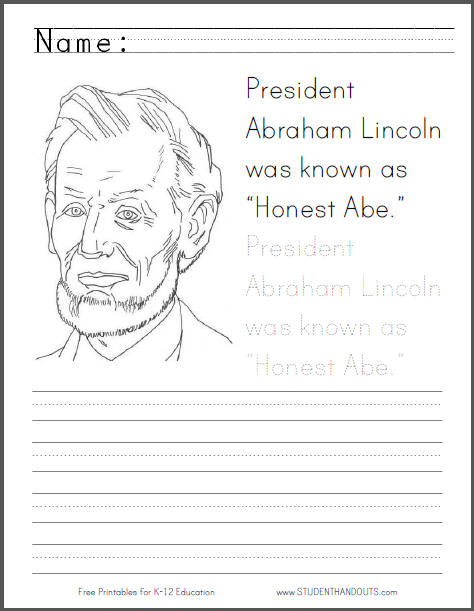 free coloring pages of abraham lincoln