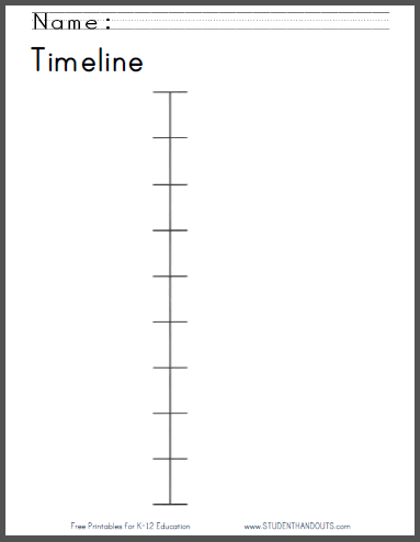 Printable Timeline Worksheet for Kids | Student Handouts
