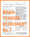 Brain Teasers Worksheet #7