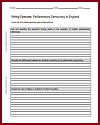 Growth of Parliamentary Democracy Writing Exercises