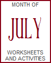 July Worksheets and Activities
