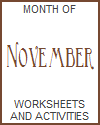 November Worksheets and Activities
