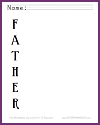 Worksheet for writing an acrostic poem for "father"