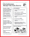 Christmas Head-scratchers Worksheet for Kids