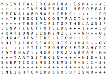 The Age of Enlightenment Word Search Puzzle - Answer Key