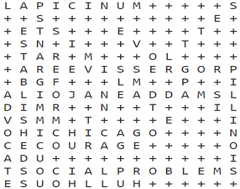 Jane Addams Word Search Answer Key