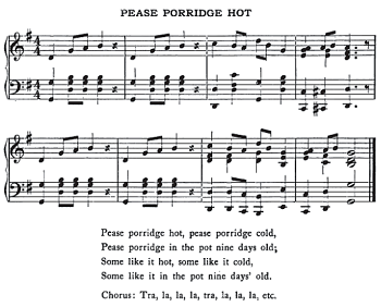 Pease Porridge Hot Song Lyrics and Music