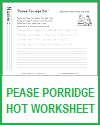 Pease Porridge Hot Nursery Rhyme Worksheet