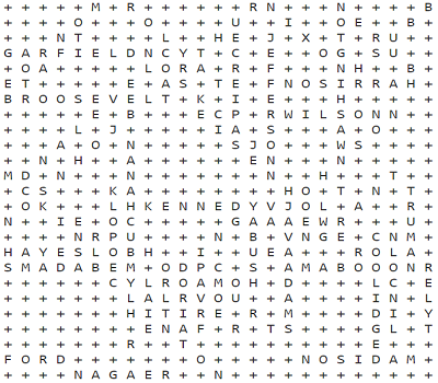 American Presidents Word Search Puzzle
