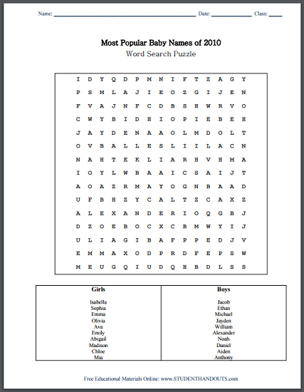 make your own word search free printable