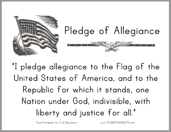 Words To The Pledge Of Allegiance Printable Printable Word Searches