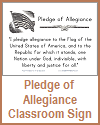 Pledge of Allegiance Classroom Sign in Print or Cursive