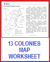 Thirteen Colonies Map Worksheet