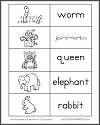 Matching Word Cards File Folder Game #1